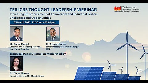 TERI CBS Thought Leadership Webinar: Increasing RE procurement by Commercial & Industrial sector