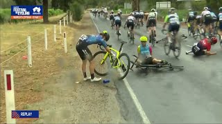 Crash | Women's Ziptrak Stage 1 | Santos Festival of Cycling 2022
