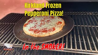 Kirkland frozen pepperoni pizza for lunch on a Recteq RT2500  BFG