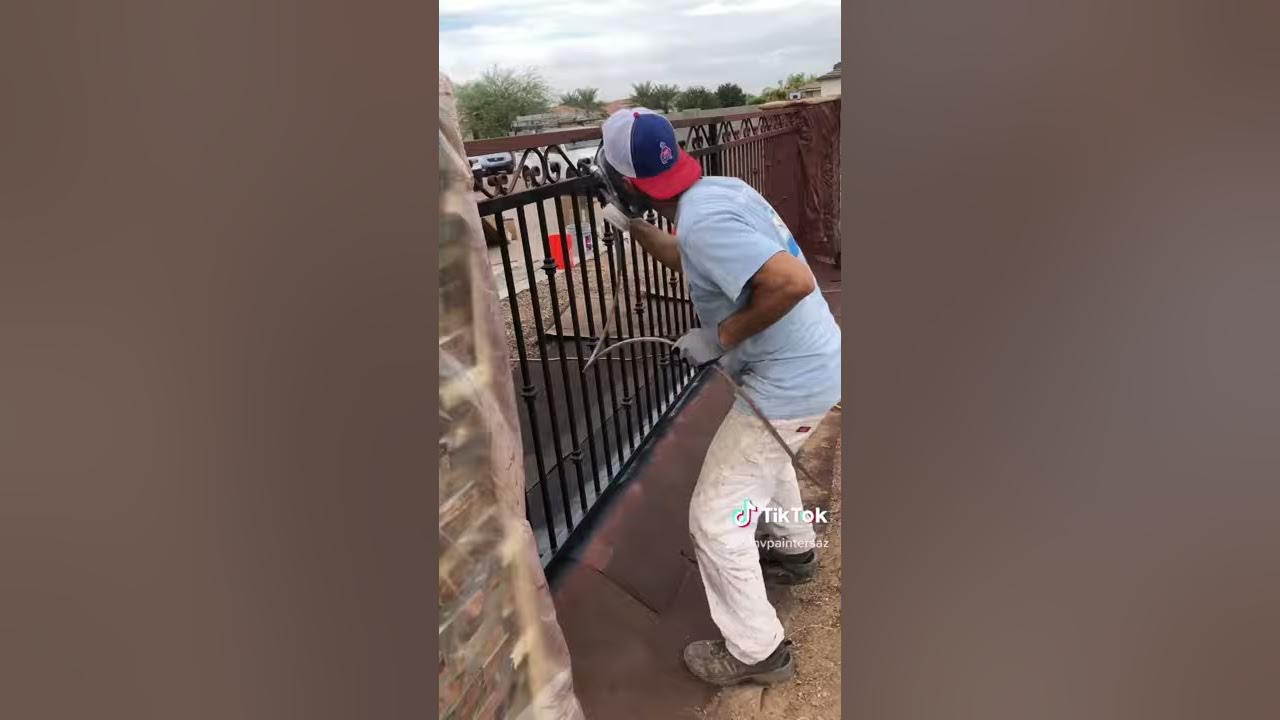  how to paint metal fence panels youtube