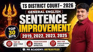 TS Court 2026 English | Previous Year Questions Explained (Sentence Improvement) 💯 | PR ACADEMY |