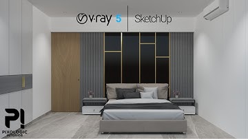 SKETCHUP BEDROOM INTERIOR DESIGN | ADVANCED SKETCHUP FAST AND EASY MODELLING | Pixologic Interior