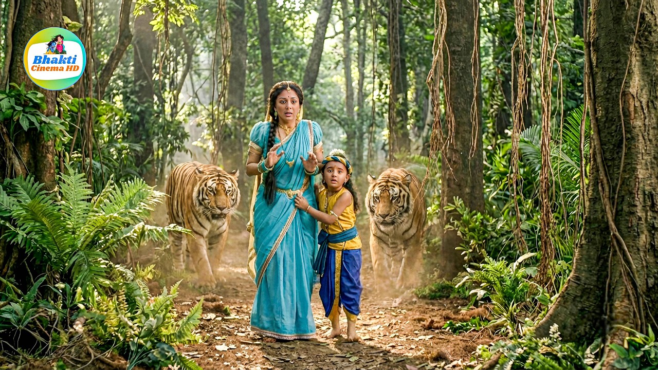 कान्हा और मैया जंगल में फँसे शेरों ने किया अचानक हमला|| Yashomati Maiya Ke Nandlala