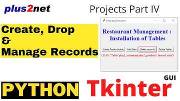 Creating MySQL product table then adding records deleting and dropping table from Tkinter
