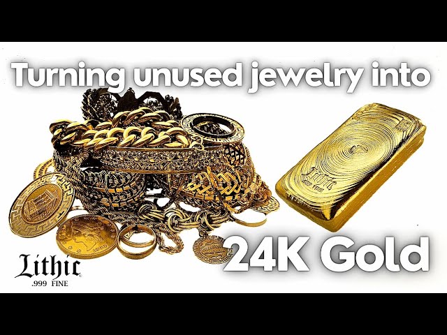Turning Old Jewelry into a Pure Gold Bar 10oz 24K class=