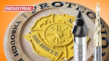 CNC Project: Whiskey Lid w/Insert V-Groove and 3D Carving ZrN Coated Amana Tool Router Bits