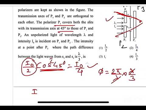 JEE MAIN 2025(24jan shift2) In a Young's double slit experiment, three polarizers are kept as shown 14 JEE MAIN 2025(24jan shift2) In a Young's double slit experiment, three polarizers are kept as shown