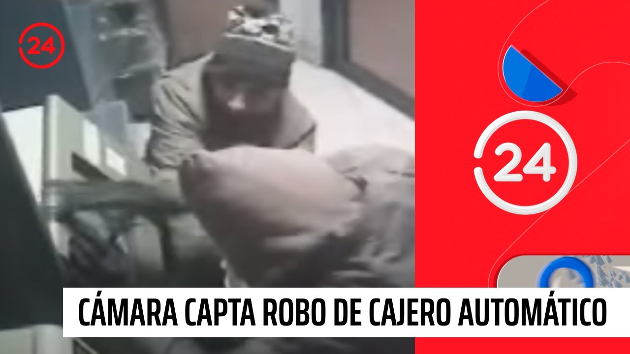 Cámara capta robo de cajero automático | 24 Horas TVN Chile
