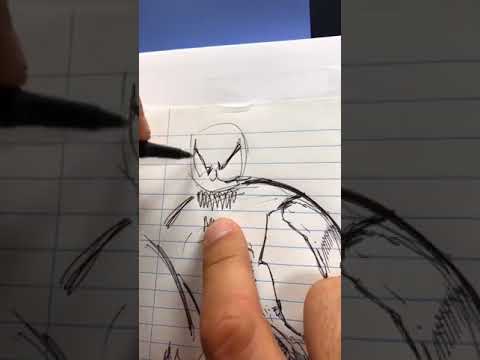 Todd Draws Venom Using Pen and Paper