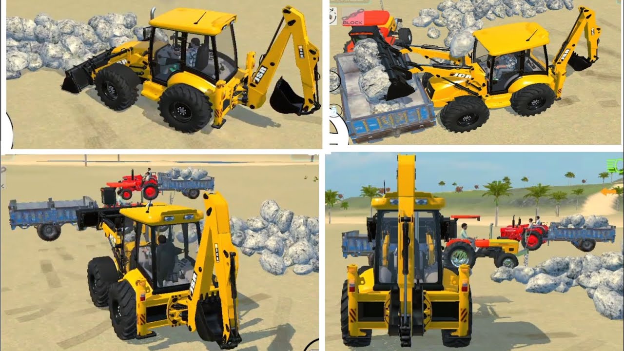 Driving JCB and stone 🪨 uploaded to Tractor 🚜 | @DesiSim-t6y