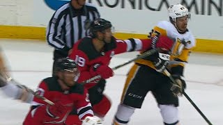 Crosby gets butt-ended by Zajac, more cheap shots ensue