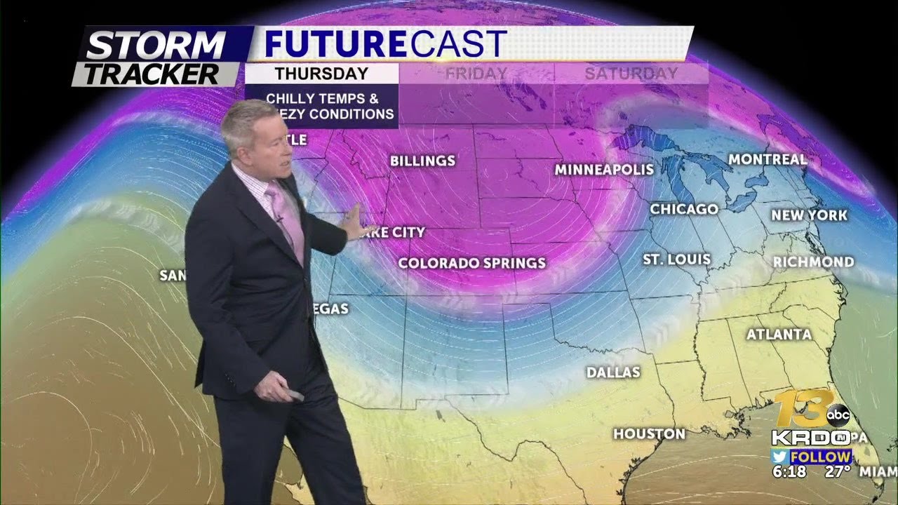 Chilly temps and breezy conditions Thursday - YouTube