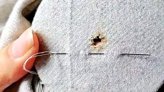 Download Lagu How to Repair a Hole in a Pants at Home Just With a Sewing Needle MP3