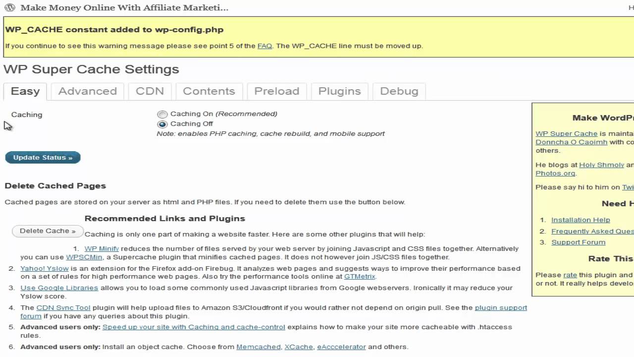 WP Super Cache Setup in WordPress - YouTube
