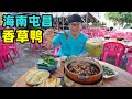 海南屯昌枫木香草鸭，砂锅煨制卤味，酱香吮指，阿星吃鸭汤拌面Street Snack Tunchang Vanilla Duck in Hainan