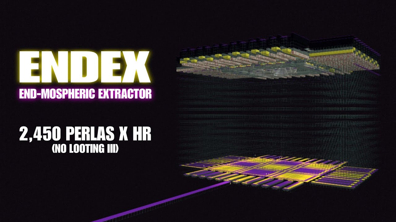 ENDEX - GRANJA DE ENDERMANS 2,450 PERLAS POR HORA (Sin Saqueo 3) - Minecraft Bedrock