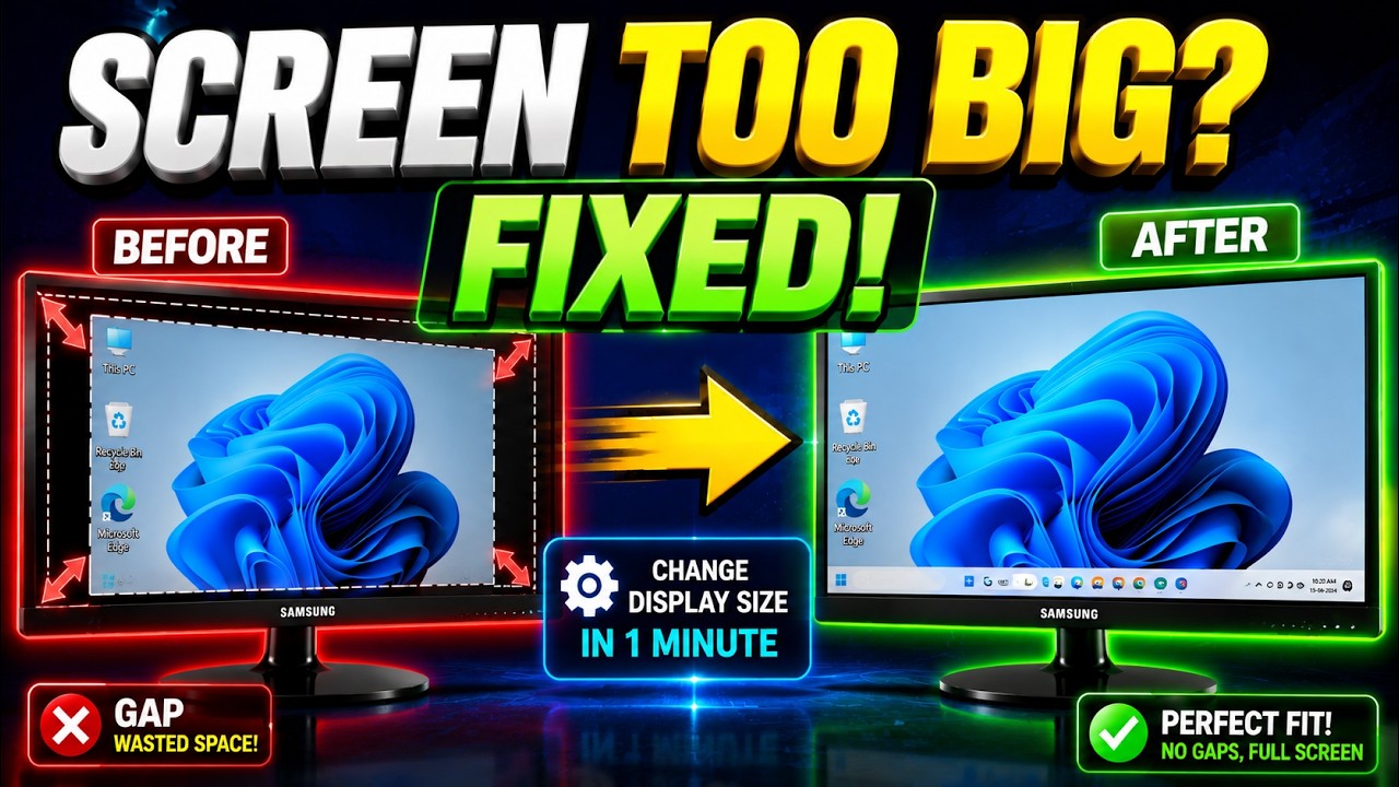 How to change pc display size | Fix Screen Resolution & Monitor Size ...