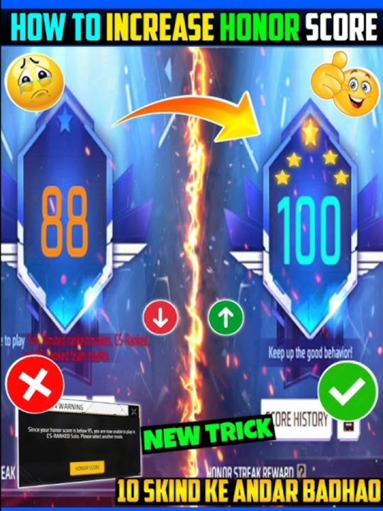 How To Increase Honor Score In Free Fire || Honor Score Kaise Badhaye | Increase Honor Score In FF 🤩