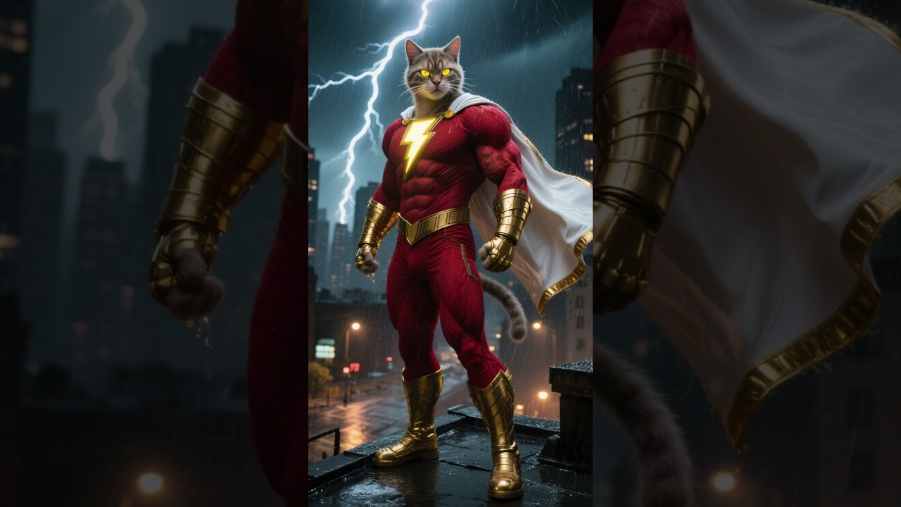 Shazam Claw: The Lightning Feline #cat #dog #marvel #animals #shorts #animation
