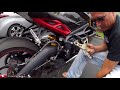 How to Installing Attack Performance Rearsets on my 2017 675R Daytona.