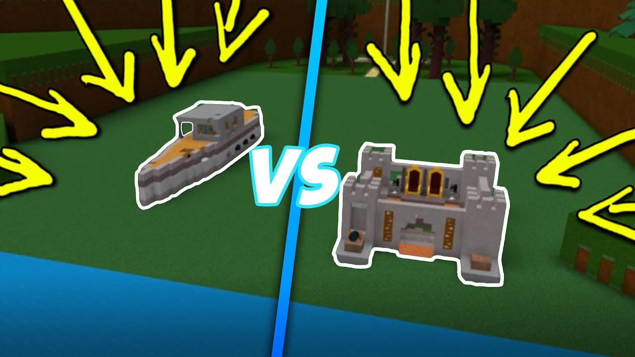 Castle VS. Battleship! Build A Boat For Treasure ROBLOX 