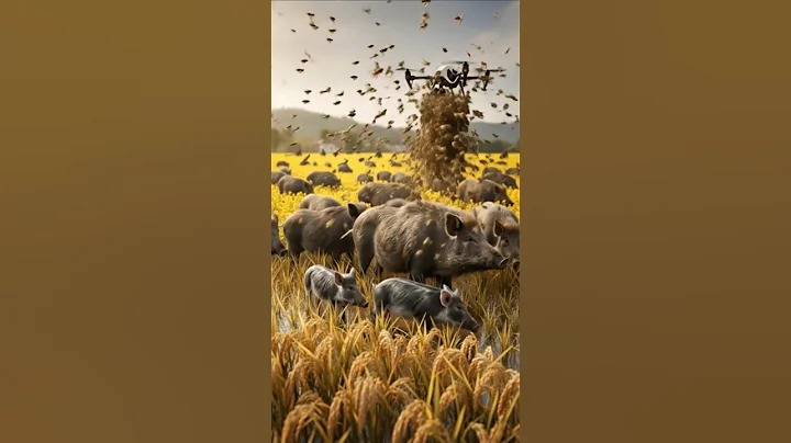 🐝 Smart Farming Drone Attacks Wild Boar Swarm 😱 | #Shorts