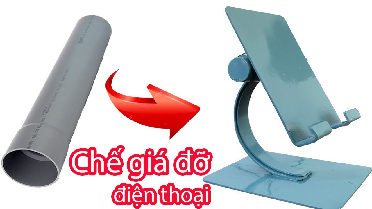 Chế Giá Đỡ Điện Thoại bằng ống nhựa PVC v2 | DIY Phone Stand | LVT