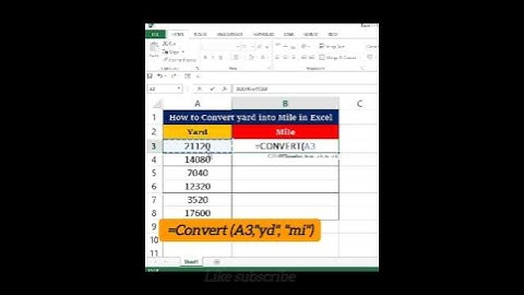 How to Convert Yard into Mile in Excel|| Excel Tips & Trick ||#excel #short#excelbasic#short