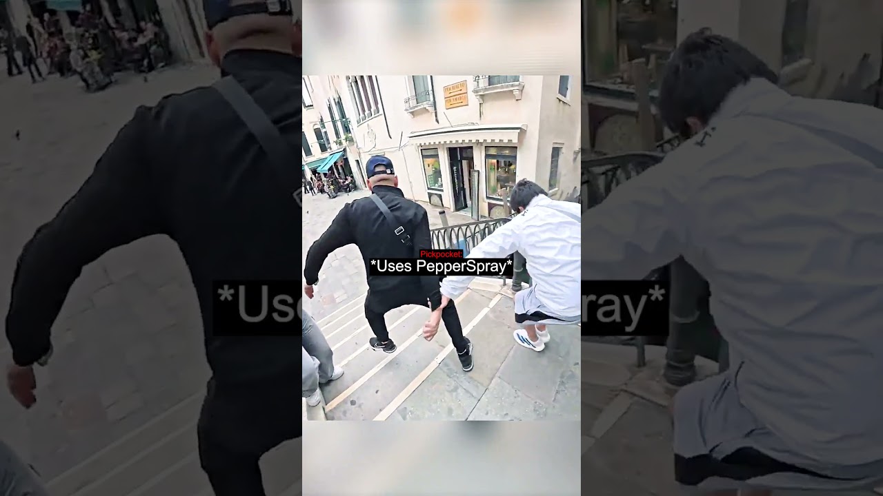 Pickpocket Uses Pepper Spray to Escape!🔫😮