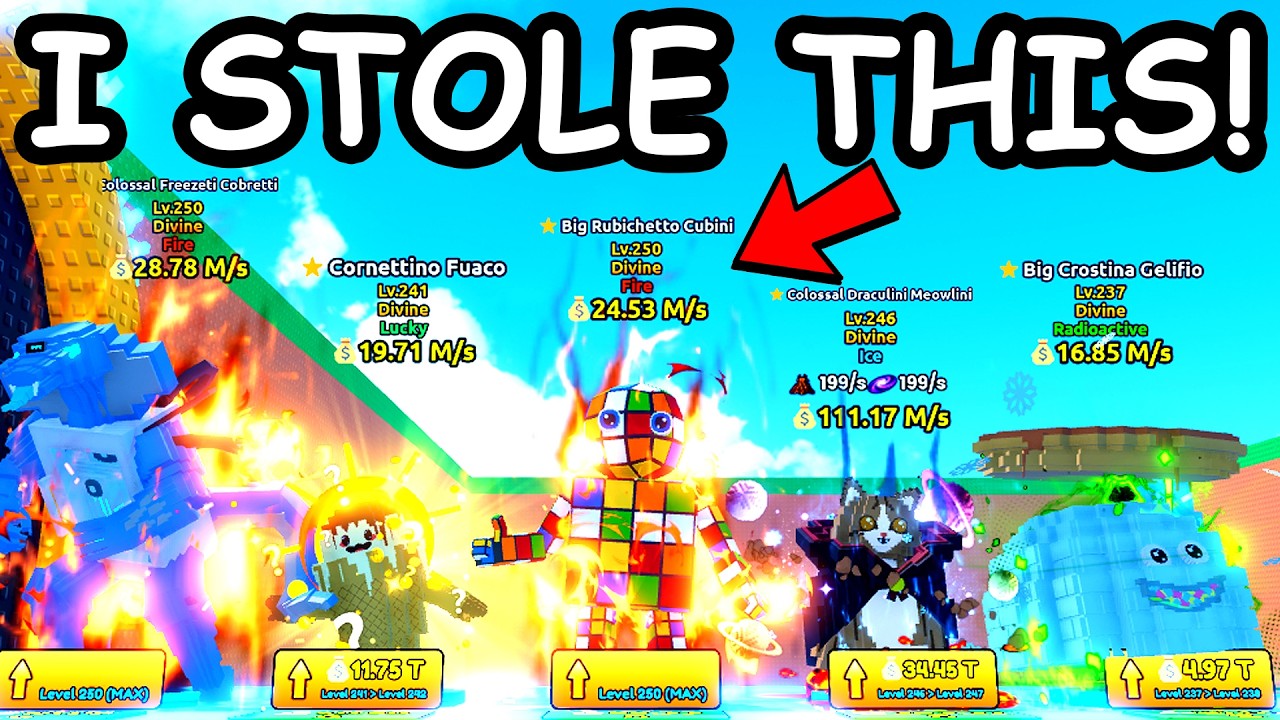 I STOLE RAREST FIRE & ICE Brainrots in Escape Tsunami...