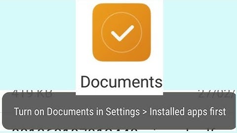 Turn ON Documents in Settings ! installed apps first | Mi smartphone Problem Solution