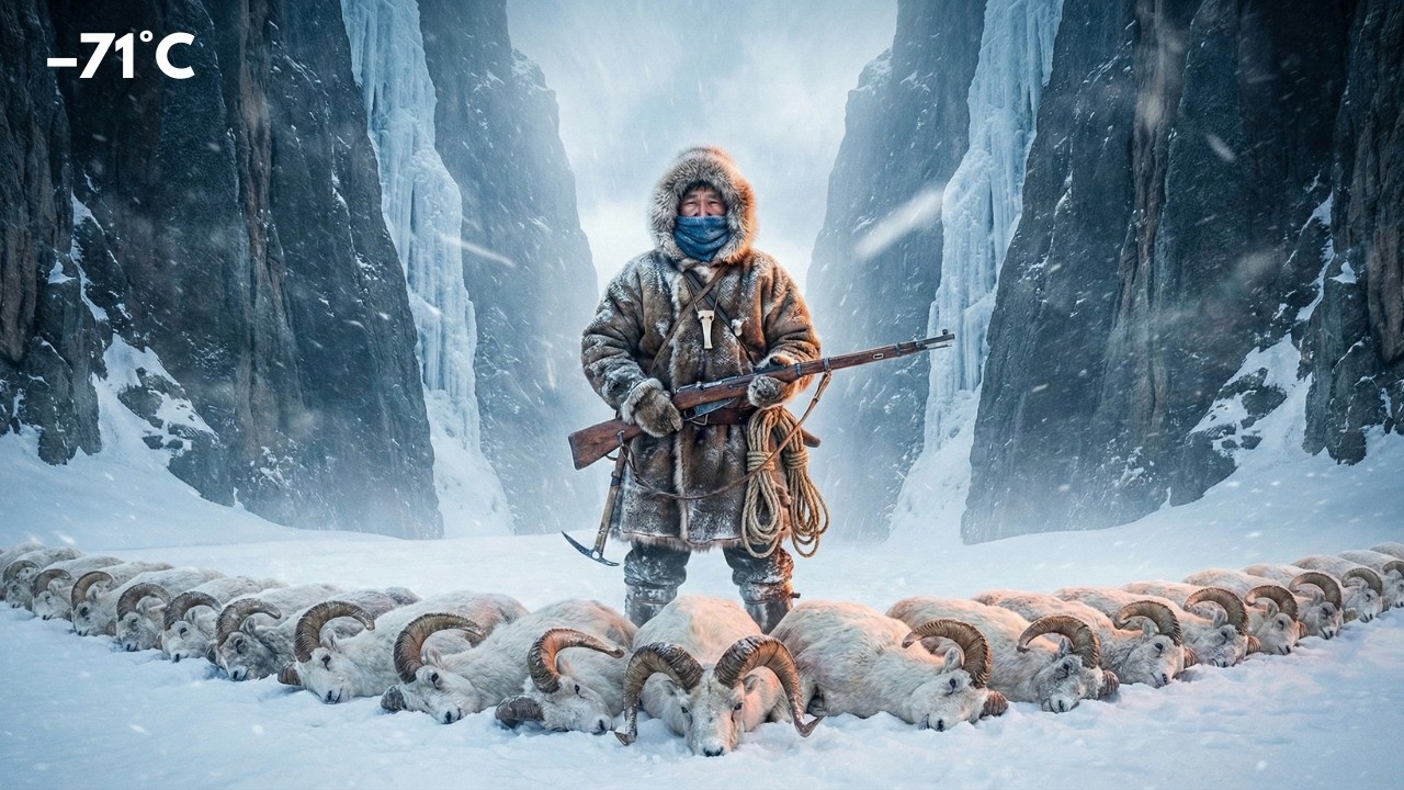 Deadly Cliff Hunt for 50 Snow Sheep in  71°C Yakutia : Extreme Cold Survival Story