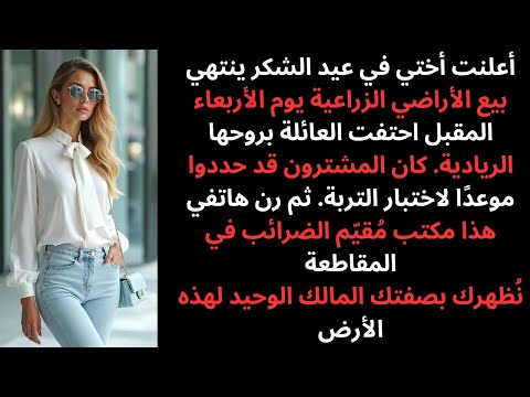 أختي باعت المزرعة الموروثة ب940 ألف دولار لتمويل متجرها فاتصل بي م قي م المقاطعة مباشرة