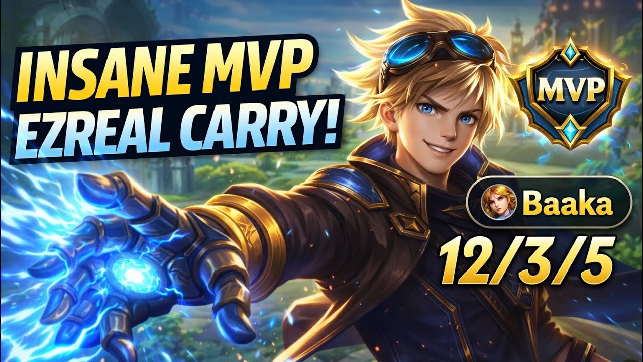 INSANE MVP EZREAL CARRY in Ranked Wild Rift! (12/3/5 Gameplay)