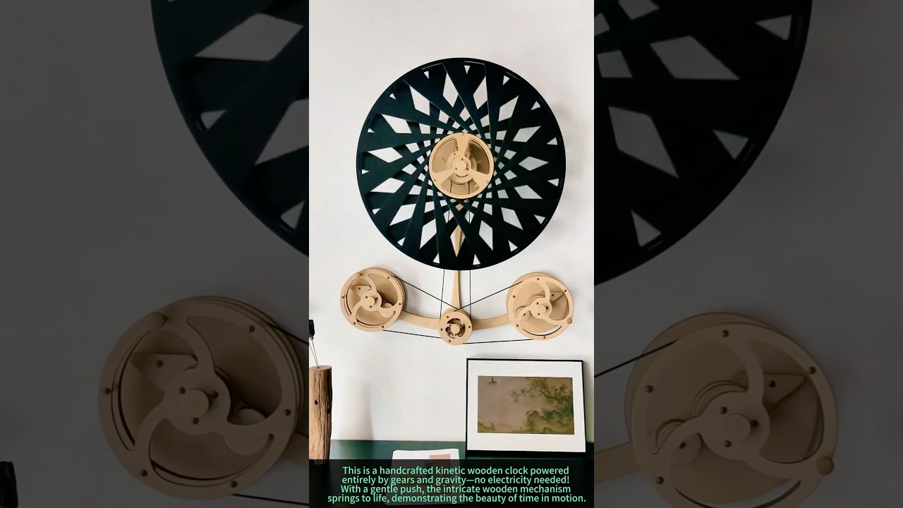 🔥 Kinetic Wooden Clock in Motion! Mesmerizing Mechanical Art | Woodworking | DIY Home Decor
