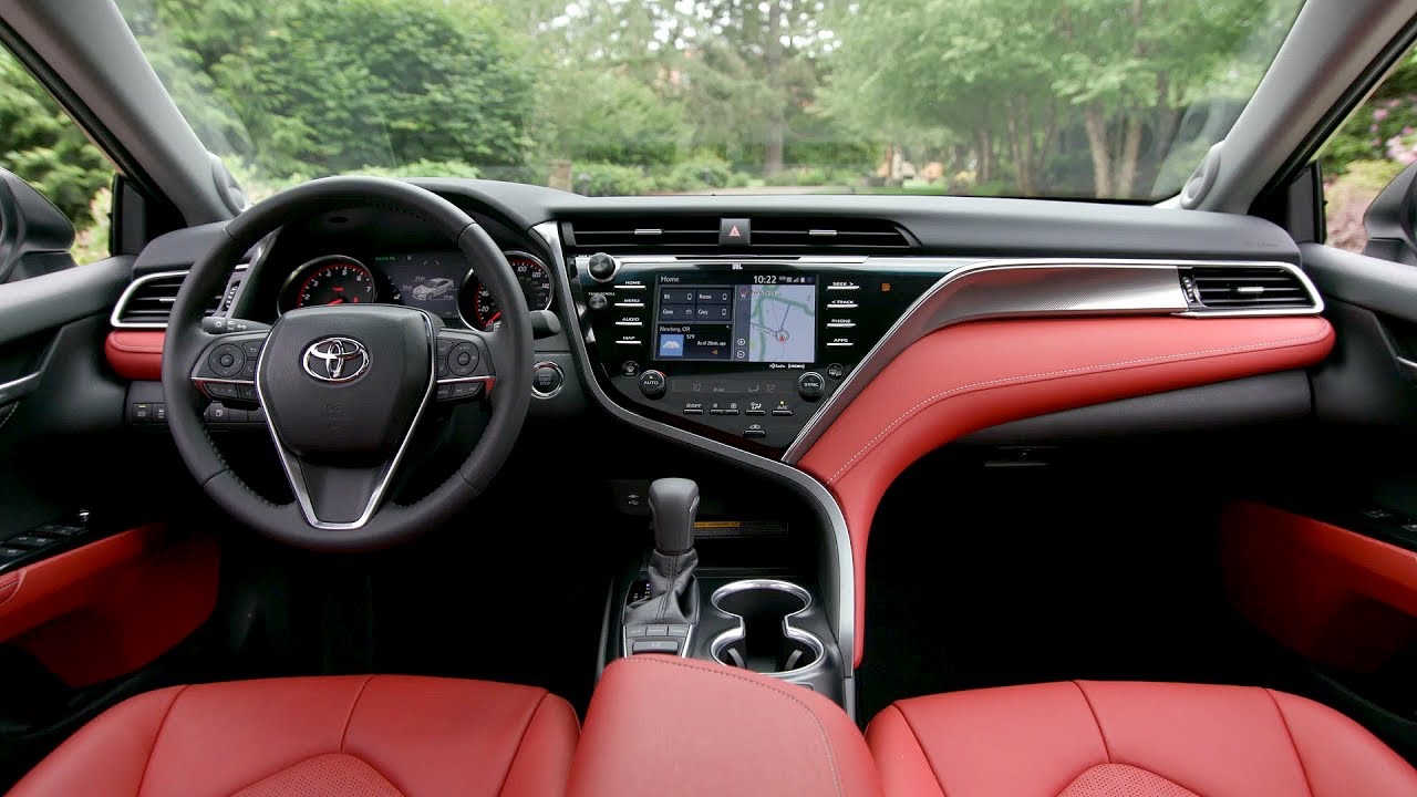 2018 Toyota Camry Se Red Interior Detroit Auto Show