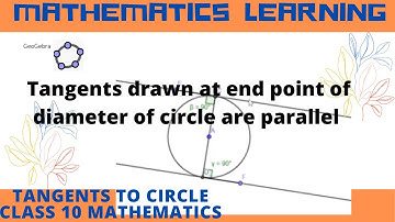 GeoGebra Demonstration | Tangents drawn at end points of diameter are parallel