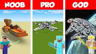 Minecraft: LIFE OF JEDI - STAR WARS BUILD CHALLENGE / NOOB vs PRO vs GOD in Minecraft