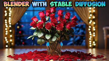 Blender with Stable Diffusion XL Tutorial - Romantic red roses for Christmas - img2img