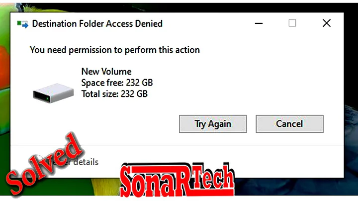 Destination Folder Access Denied | You need permission to perform this action | How to protect data