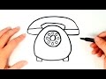 How to draw a Telephone for kids | Telephone Drawing Lesson Step by Step