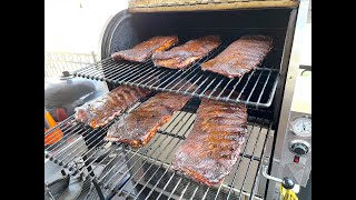 Six Slabs of Oak Smoked Ribs on the Ole Hickory Pits Ace MM   4K