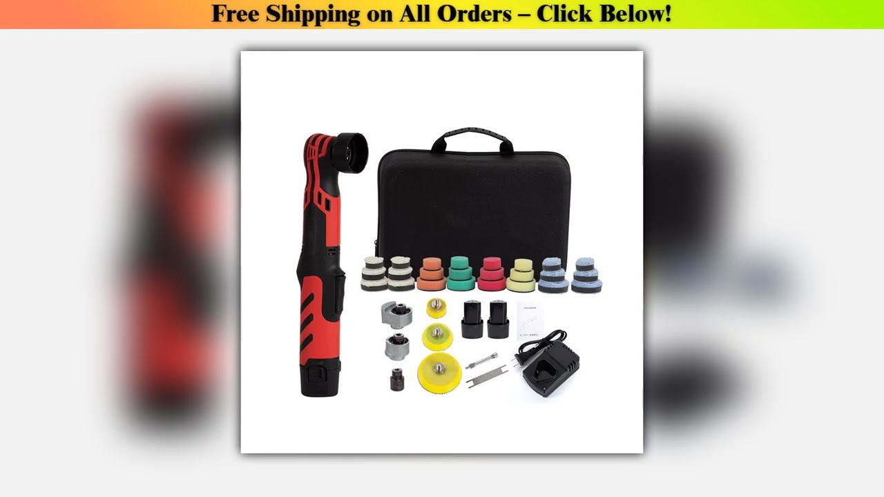 Podofo 12V Mini Car Polisher Cordless Multi Polisher Car Buffer Polisher 6 Speeds 3 Shafts Car