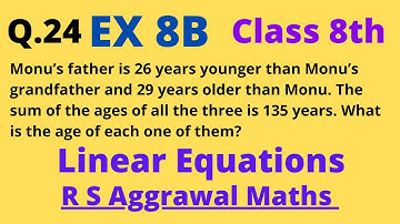 Q.24, Exercise 8B, Chapter 8 Linear equations, Class 8th, R S Aggrawal mathematics solutions