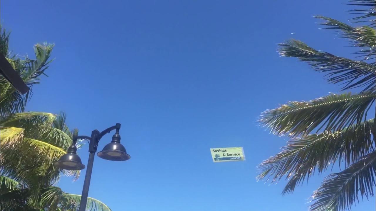 Aerial Banners Inc Geico Airplane Banner Ft Lauderdale Beach YouTube