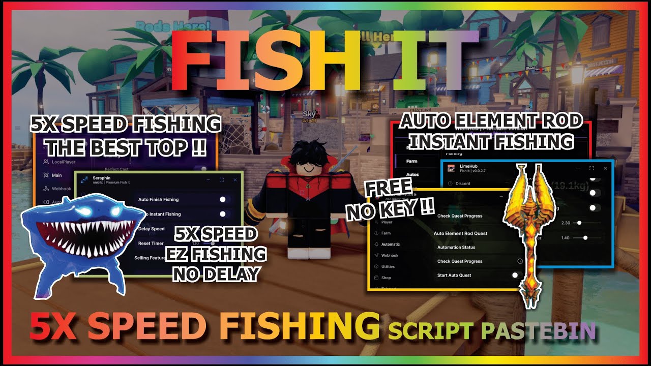 FISH IT Script Pastebin 2025 AUTO FARM, 5X SPEED FISHING, INSTANT ...