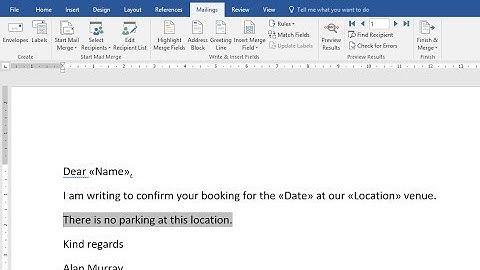 Afdruk samenvoegen in Word: 