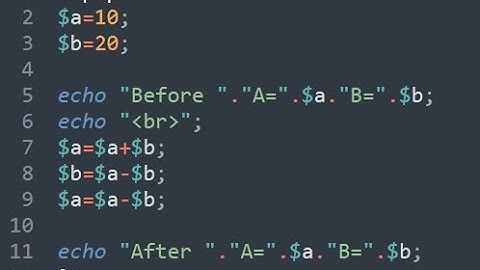 Swapping Two Numbers Without Using Third Variable in PHP.