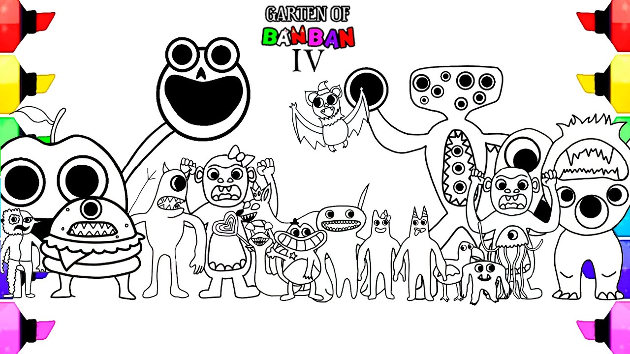 Garten Of Banban 4 New Coloring Pages - JESTERINA Boss Fight / Cartoon - On  & On / NCS MUSIC in 2023