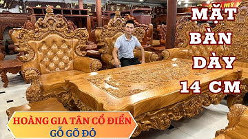 Bộ bàn ghế hoàng gia tân cổ điển gỗ gõ đỏ | Sang trọng & Quyền quý